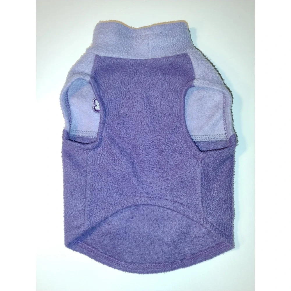 Purple Fleece Dog‎ Coat Vest Bone Accent Small